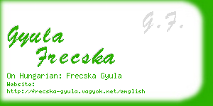 gyula frecska business card